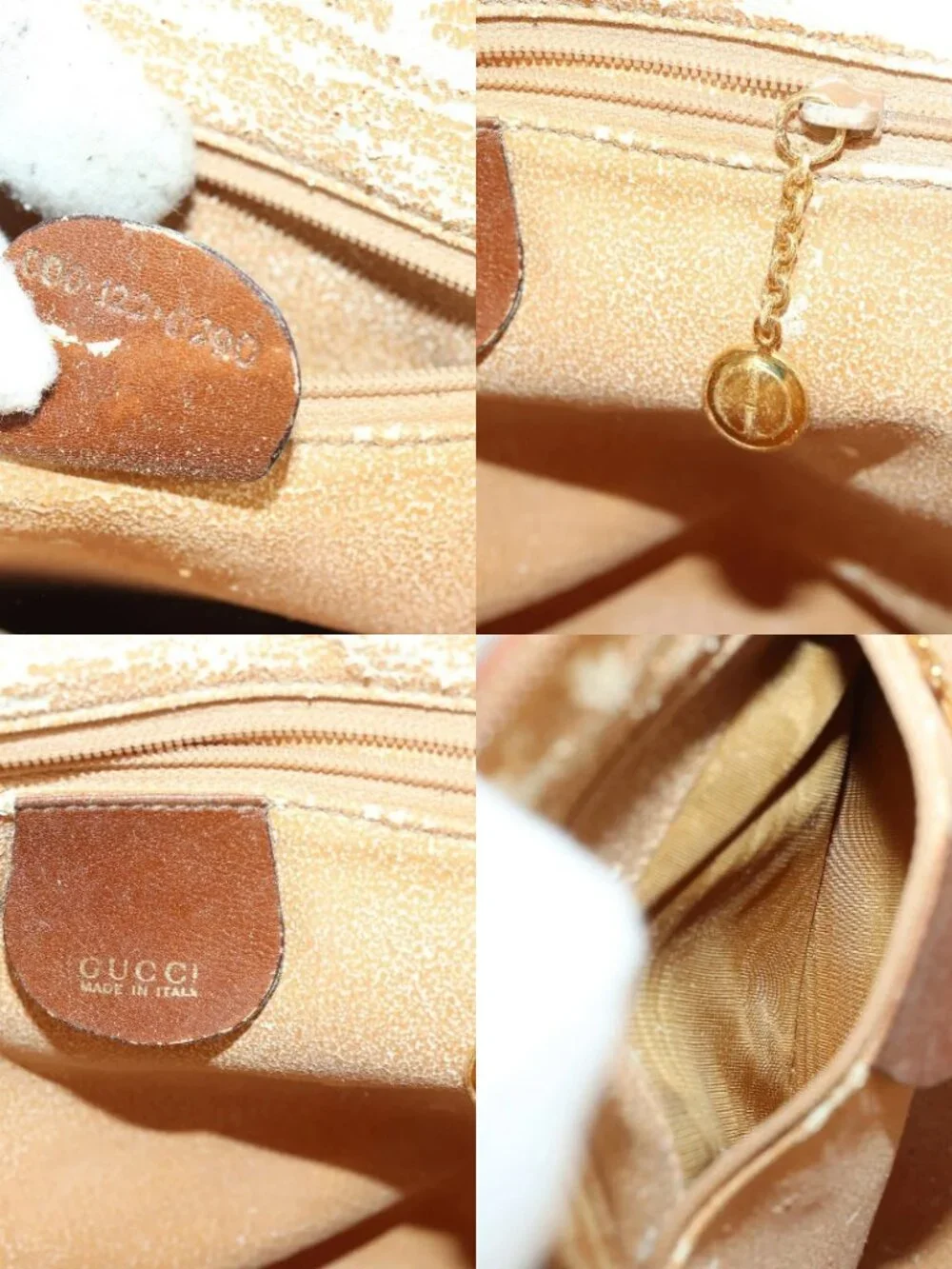 GUCCI Bamboo Hand Bag Leather 2way Brown Gold 000 122 0290 Auth 168572